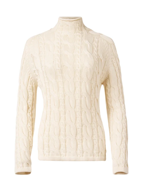 Cream Cotton Cable Sweater