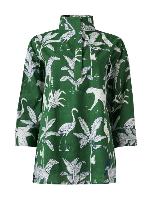 Cricket Green Print Cotton Top