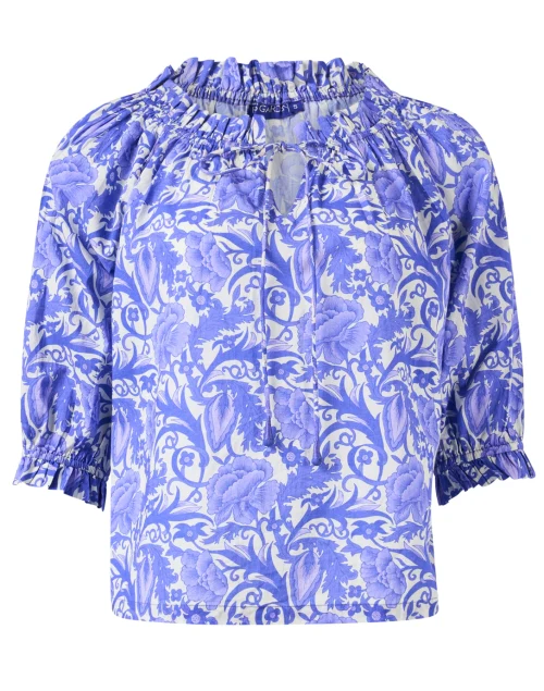 Havana Blue Print Cotton Top