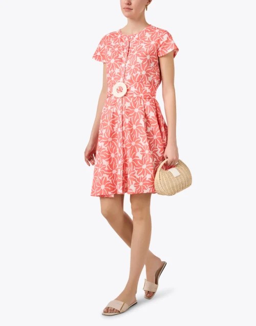 Coral Print Cotton Dress