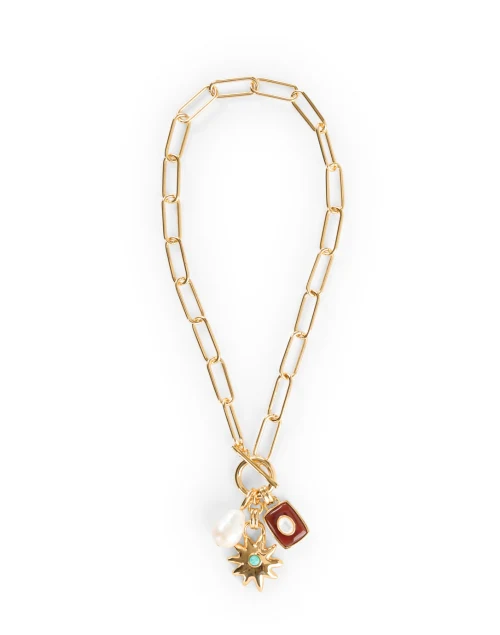 Helios Gold Charm Necklace