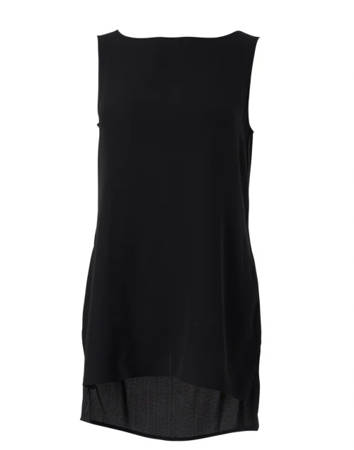 Black Essential Silk Georgette Crepe Shell