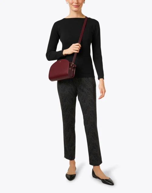 Black Pima Cotton Boatneck Sweater