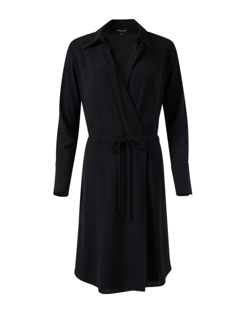 Black Wrap Shirt Dress