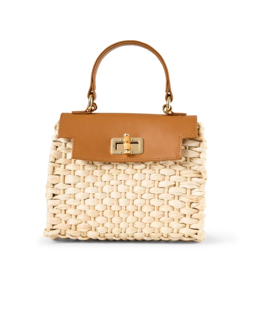 Fabiana Woven Raffia and Leather Bag
