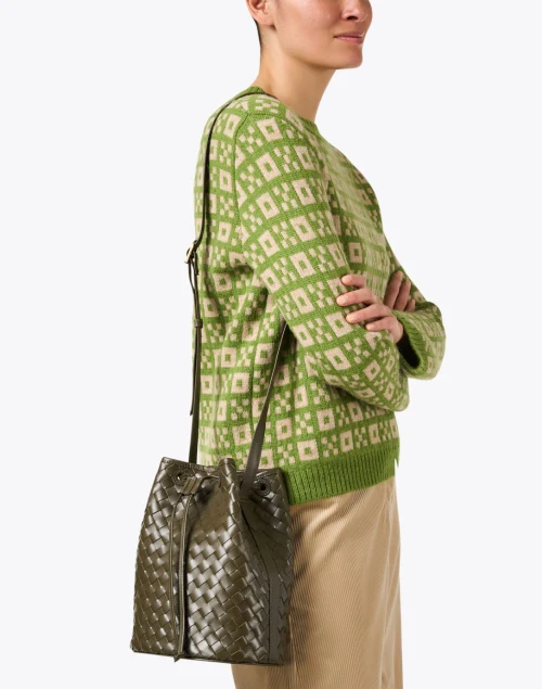 Adele Olive Green Bucket Bag