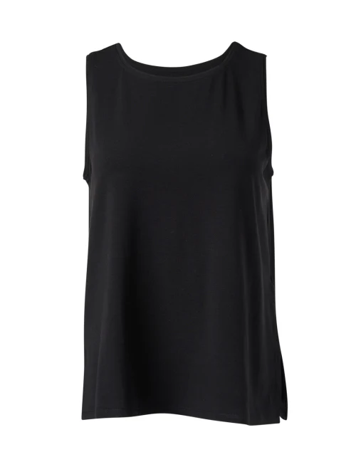 Black Stretch Jersey Knit Tank