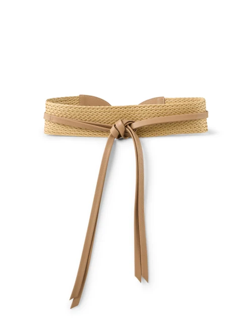 Leilani Tan Woven Leather Wrap Belt