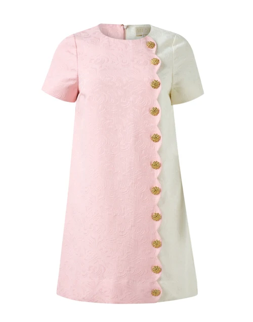 Etta Pink and Ivory Cotton Jacquard Dress