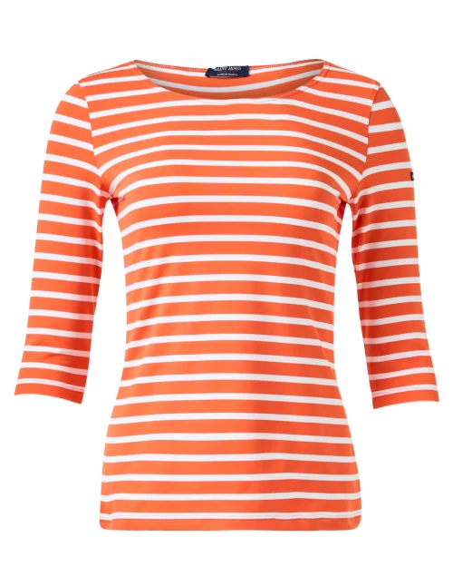 Garde Orange and White Striped Jersey Top