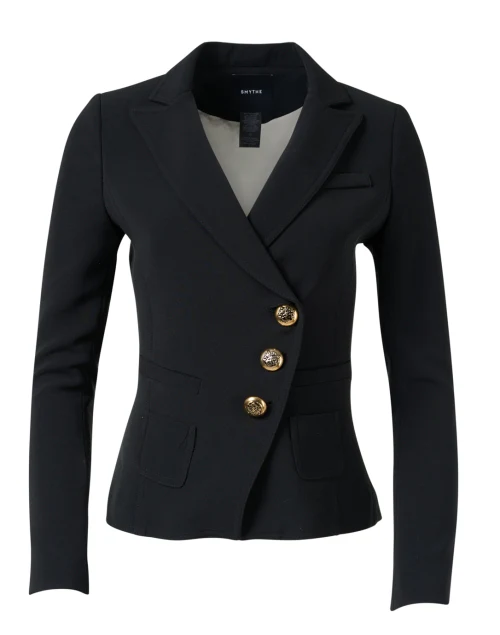 Black Stretch Wrap Blazer