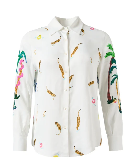 Mafalda White Multi Pool Print Silk Top