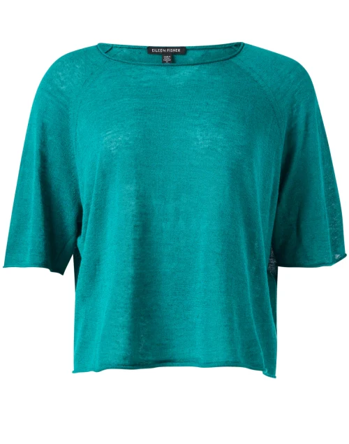 Esmeralda Teal Linen Cotton Top