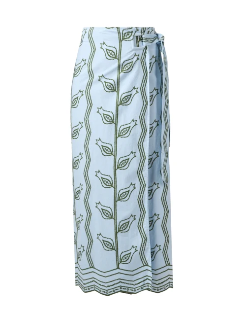 Sammi Blue and Green Print Wrap Skirt