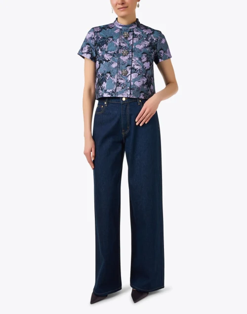 Blue Multi Jacquard Top