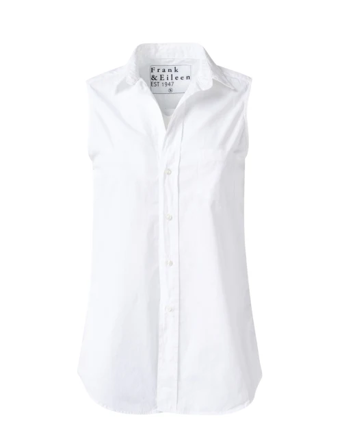 Fiona White Sleeveless Shirt