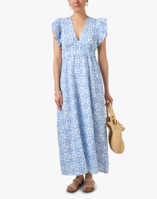 Blue Medallion Print Dress