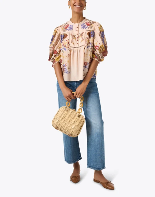 Pink Multi Print Cotton Blouse