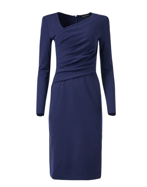 Blue Ruched Jersey Dress