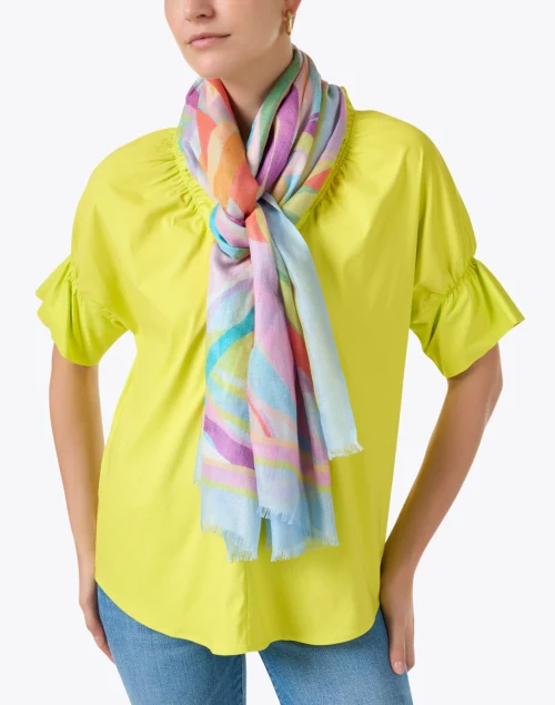 Palm Multi Print Silk Cashmere Scarf