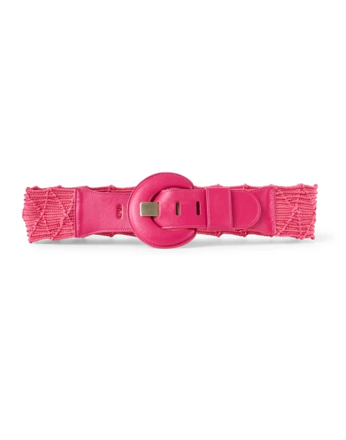 Oprah Pink Woven Cotton and Leather Belt