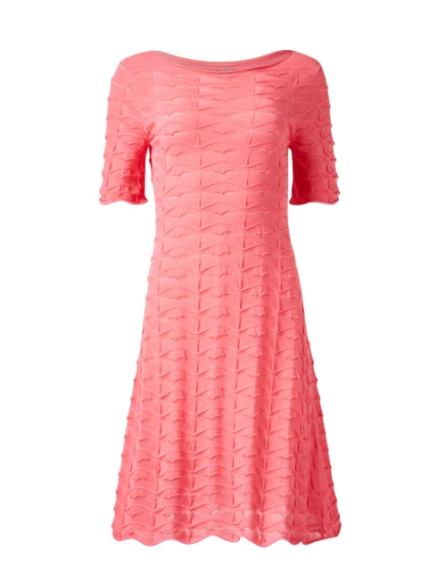 Coral Textured Knit Dress