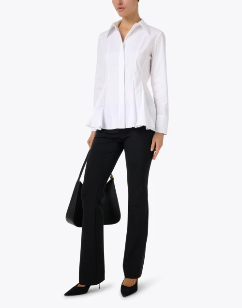 Godet White Peplum Shirt