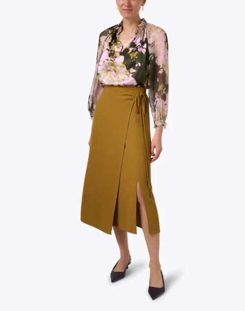 Karla Floral Print Silk Blouse