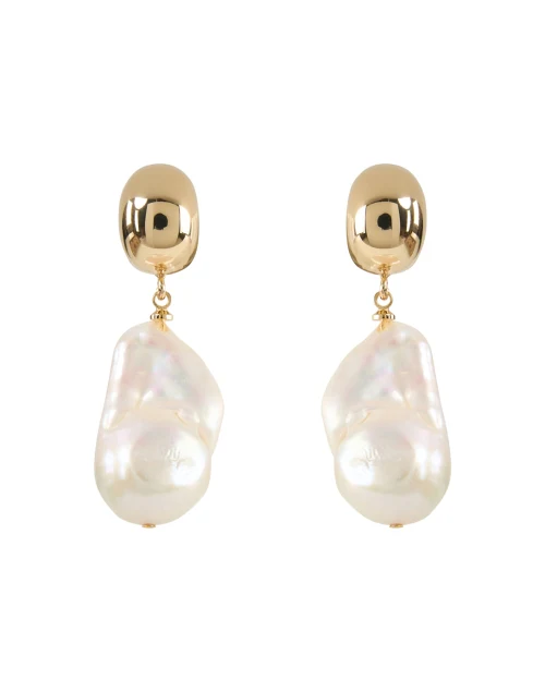Gold Pearl Drop Earrings