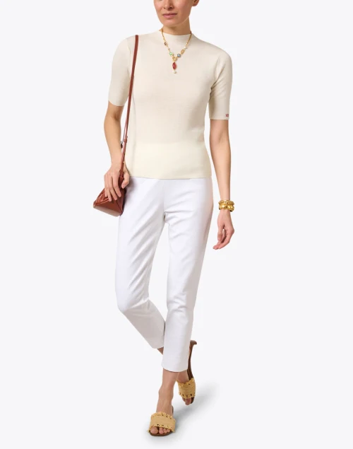Lucy White Stretch Cotton Pant