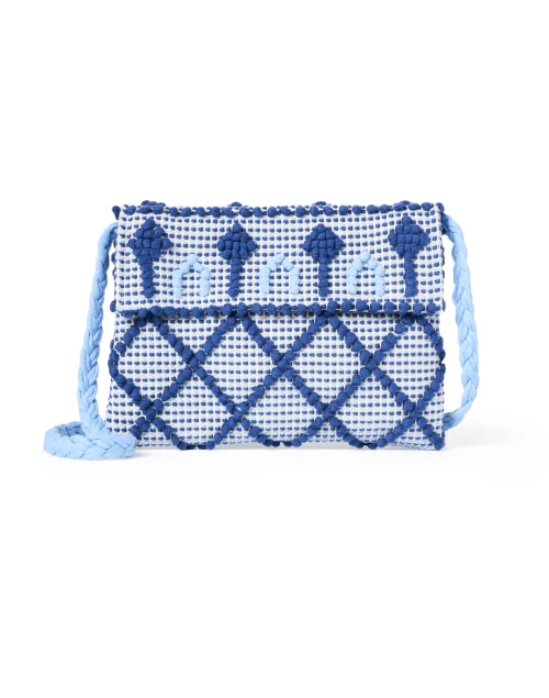 Grazia Blue Woven Crossbody Bag