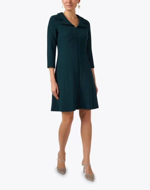 Tia Green Wool Crepe Dress