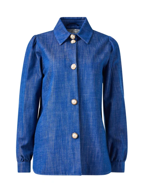 Vikkie Blue Cotton Jacket