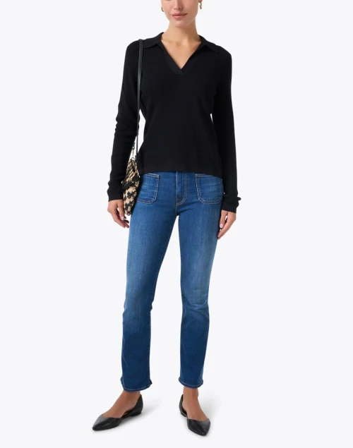 Black Thermal Polo Sweater
