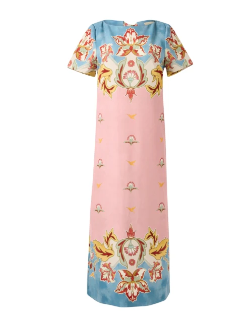 Adria Pink and Blue Print Dress