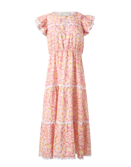Pink Medallion Print Ric Rac Dress