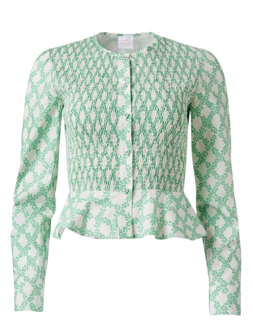 Francesca Green Print Cotton Top