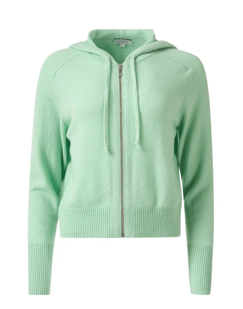 Green Cashmere Zip Hoodie Jacket