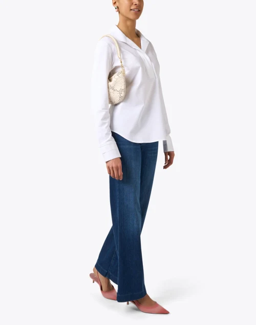 Ainsley White Henley Top