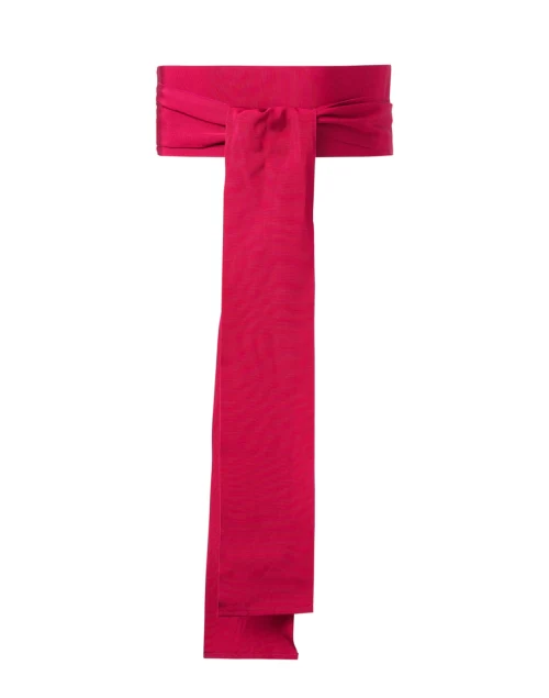Magenta Wide Satin Ribbed Belt