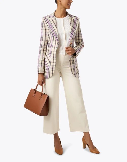 Beige Multi Plaid Blazer
