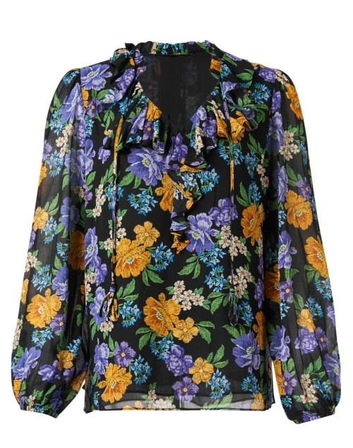 Caitlin Black Multi Floral Blouse