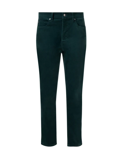 Green Velvet Slim Ankle Jean