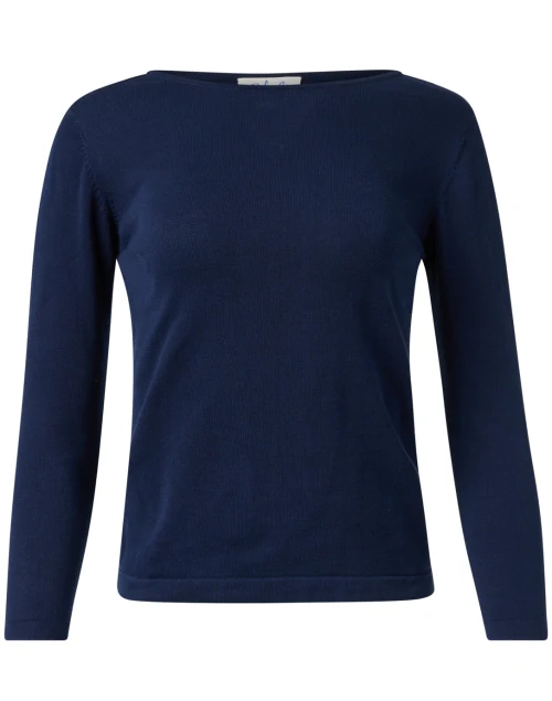 Navy Pima Cotton Sweater
