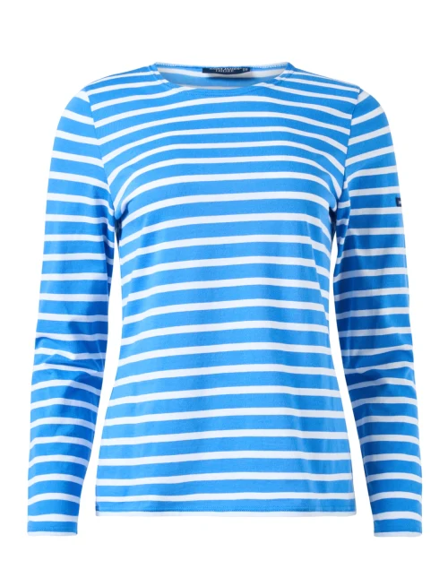 Minquidame Blue and White Striped Cotton Top