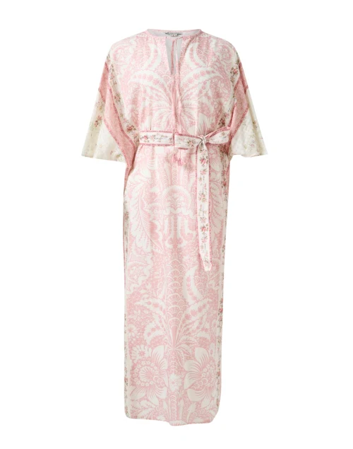 Iris Pink Floral Cotton Kaftan