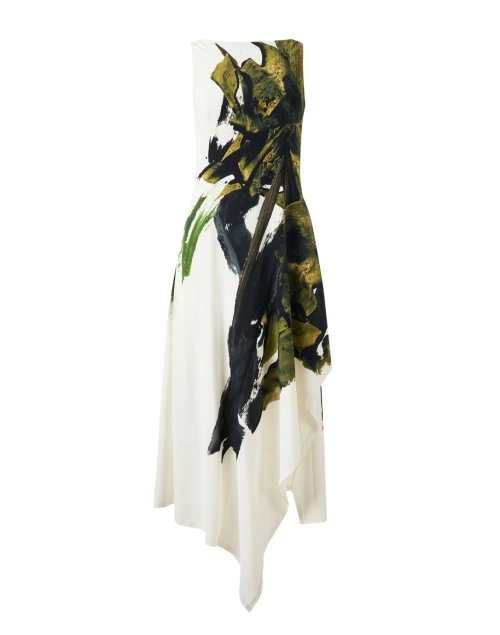 White Print Crepe Dress