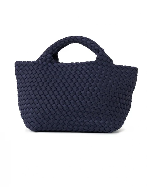 St. Barths Small Solid Navy Woven Handbag