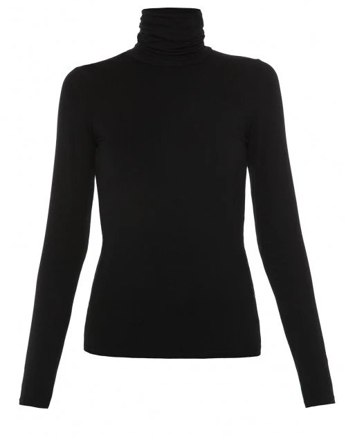 Black Turtleneck Stretch Viscose Top