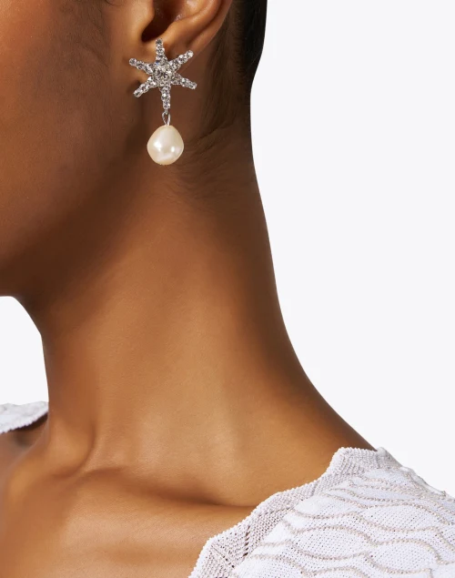 Aruna Crystal Pearl Drop Earrings